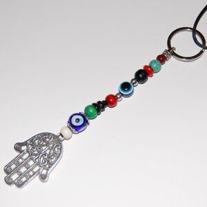 Hamsa Hand keychain,Evil Eye Wall Decor,Car Hanging Ornament,Fatima Hand Gift